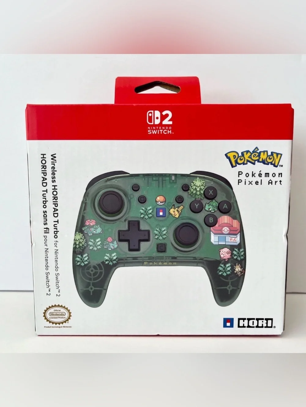 Pokémon Pixel Art Wireless Turbo Controller for Nintendo Switch - Green